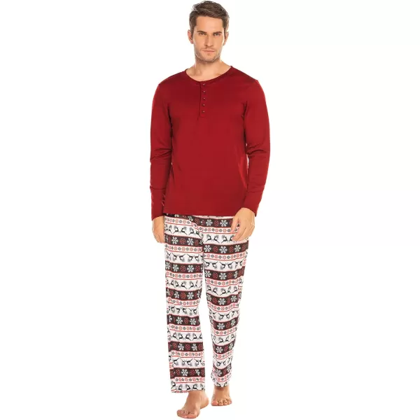 Ekouaer Christmas Pajamas Matching Family Pj Set Long Sleeve Tops and Plaid Pants for Sleepwear Soft Loungewear PjsWomen Red Deer