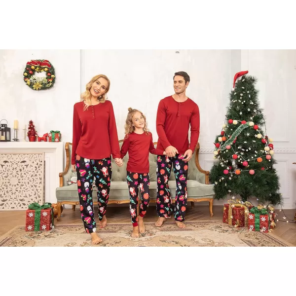 Ekouaer Christmas Pajamas Matching Family Pj Set Long Sleeve Tops and Plaid Pants for Sleepwear Soft Loungewear PjsWomen Santa