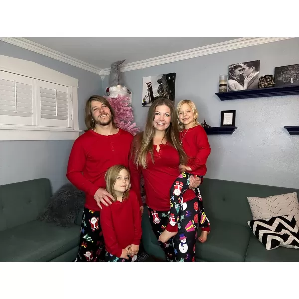 Ekouaer Christmas Pajamas Matching Family Pj Set Long Sleeve Tops and Plaid Pants for Sleepwear Soft Loungewear PjsWomen Santa