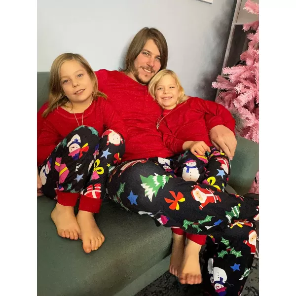 Ekouaer Christmas Pajamas Matching Family Pj Set Long Sleeve Tops and Plaid Pants for Sleepwear Soft Loungewear PjsWomen Santa