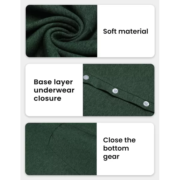 Ekouaer Mens Thermal Union Suit Button Down Onesies Long Sleeve One Piece Pajama with Button Flap SXXLArmy Green