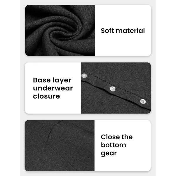 Ekouaer Mens Thermal Union Suit Button Down Onesies Long Sleeve One Piece Pajama with Button Flap SXXLDark Grey
