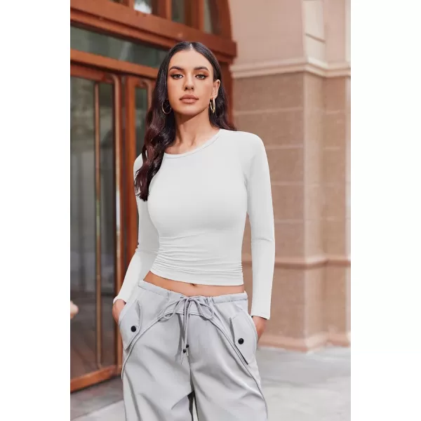 Ekouaer Womens 3 Pack Long Sleeve Shirts Fitted Tops Base Layering Tight Thermal Undershirts SXXLBlackWhiteGray