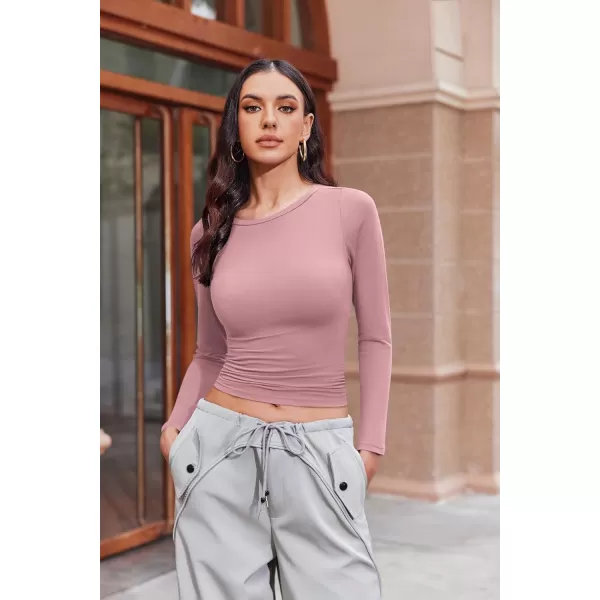 Ekouaer Womens 3 Pack Long Sleeve Shirts Fitted Tops Base Layering Tight Thermal Undershirts SXXLBlackWhitePink