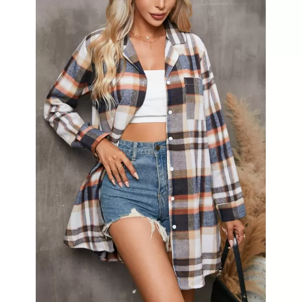 Ekouaer Womens Cotton Nightgowns Button Down Sleepshirt Long Sleeve Plaid Night Shirt Casual Boyfriend Pajamas DressPat18