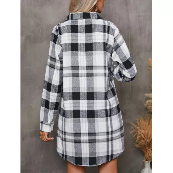 Ekouaer Womens Cotton Nightgowns Button Down Sleepshirt Long Sleeve Plaid Night Shirt Casual Boyfriend Pajamas DressPat21