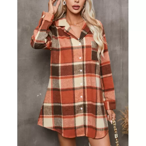 Ekouaer Womens Cotton Nightgowns Button Down Sleepshirt Long Sleeve Plaid Night Shirt Casual Boyfriend Pajamas DressPat23