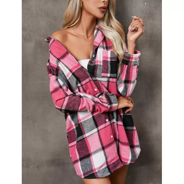 Ekouaer Womens Cotton Nightgowns Button Down Sleepshirt Long Sleeve Plaid Night Shirt Casual Boyfriend Pajamas DressPat24