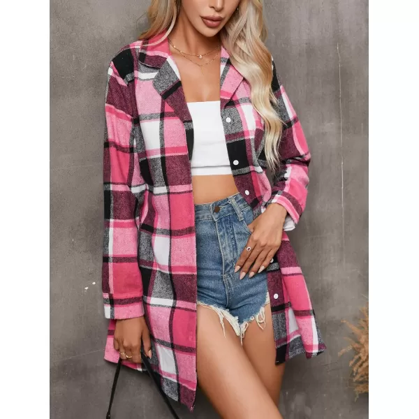 Ekouaer Womens Cotton Nightgowns Button Down Sleepshirt Long Sleeve Plaid Night Shirt Casual Boyfriend Pajamas DressPat24