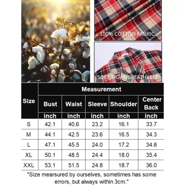 Ekouaer Womens Cotton Nightgowns Button Down Sleepshirt Long Sleeve Plaid Night Shirt Casual Boyfriend Pajamas DressPat24