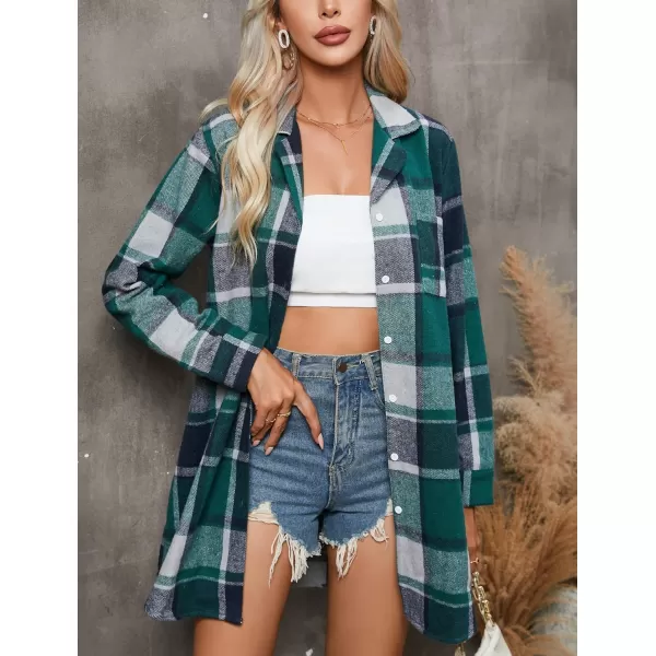 Ekouaer Womens Cotton Nightgowns Button Down Sleepshirt Long Sleeve Plaid Night Shirt Casual Boyfriend Pajamas DressPat25