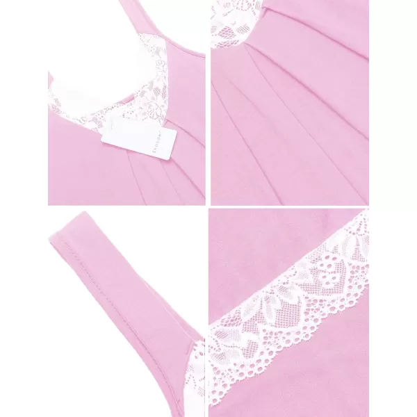 Ekouaer Womens Nightgown Vneck Chemise Sleepwear Lace Nightwear Soft Lingerie for WomenAmisty Rose