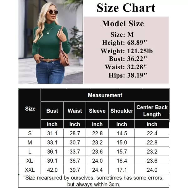Ekouaer Womens Turtleneck Shirts Ribbed Pullover Sweater Long Sleeves Tops Midweight Thermal Underwear BlouseGreen