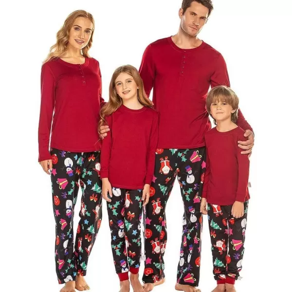 Ekouaer Christmas Pajamas Matching Family Pj Set Long Sleeve Tops and Plaid Pants for Sleepwear Soft Loungewear PjsMen Santa