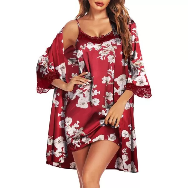 Floral Wine Red