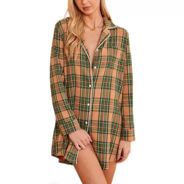 100% Cotton Khaki Plaid