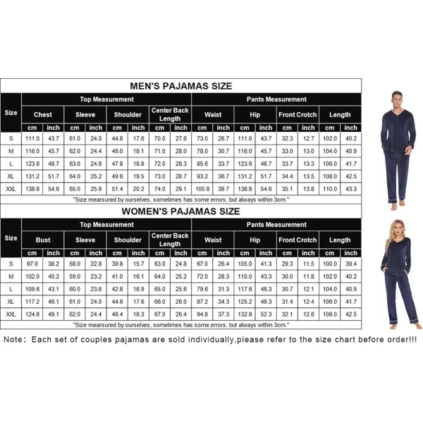 Ekouaer Couples Matching Pajamas Sets Velvet PJs Set for Men and Women Velour Long Sleeve Sleepwear SXXLMen Blue