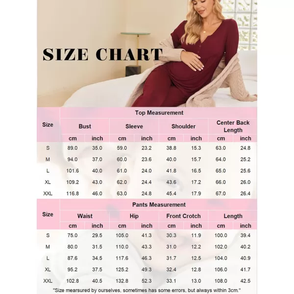 Ekouaer Maternity Nursing Pajama Sets Labor Delivery Pjs Long Sleeve Breastfeeding Pajamas Pregnancy Sleepwear Set SXXLBlack