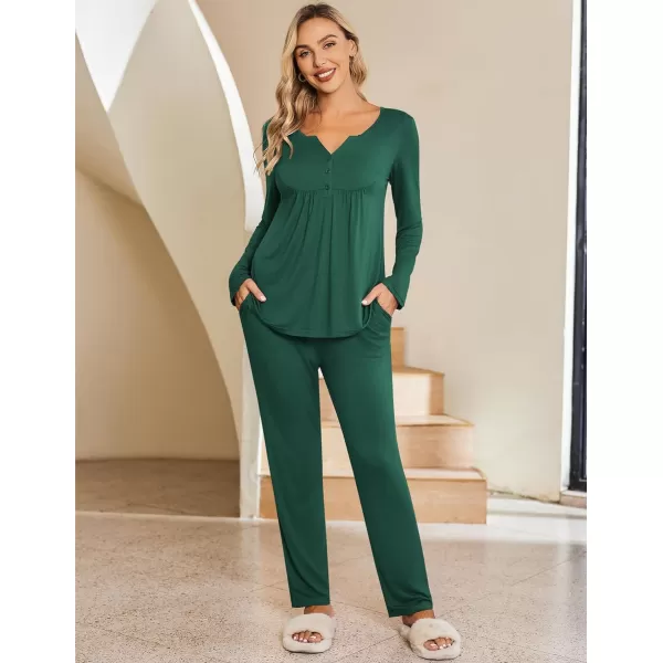 Ekouaer Maternity Nursing Pajama Sets Labor Delivery Pjs Long Sleeve Breastfeeding Pajamas Pregnancy Sleepwear Set SXXLGreen