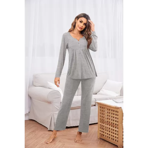 Ekouaer Maternity Nursing Pajama Sets Labor Delivery Pjs Long Sleeve Breastfeeding Pajamas Pregnancy Sleepwear Set SXXLHeather Grey