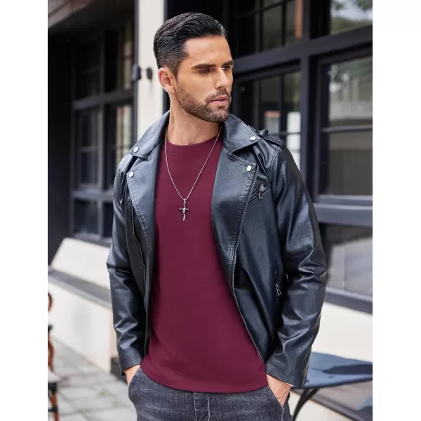Ekouaer Mens Long Sleeve Shirts Crew Neck Fleece Thermal Undershirts Midweight Sweatshirts Soft Base Layer Pullover Tee TopsDark Red