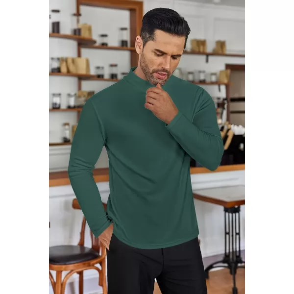 Ekouaer Mens Mock Turtleneck Long Sleeve Turtle Neck Shirts Lightweight Undershirt Thermal Pullover SweaterGreen