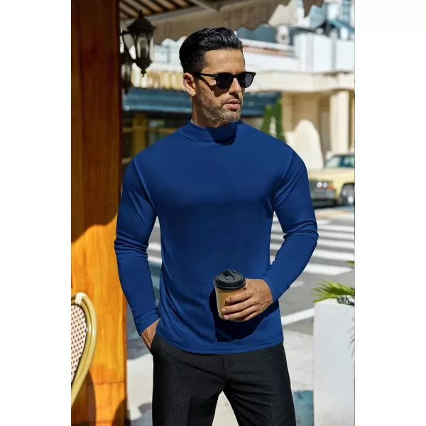 Ekouaer Mens Mock Turtleneck Long Sleeve Turtle Neck Shirts Lightweight Undershirt Thermal Pullover SweaterRoyal Blue