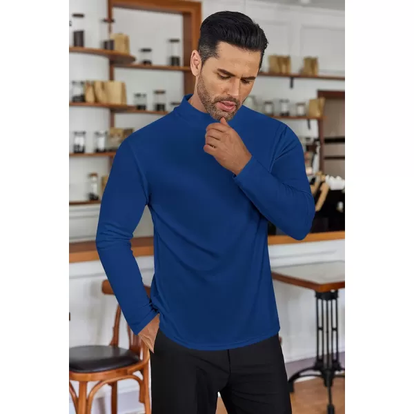 Ekouaer Mens Mock Turtleneck Long Sleeve Turtle Neck Shirts Lightweight Undershirt Thermal Pullover SweaterRoyal Blue