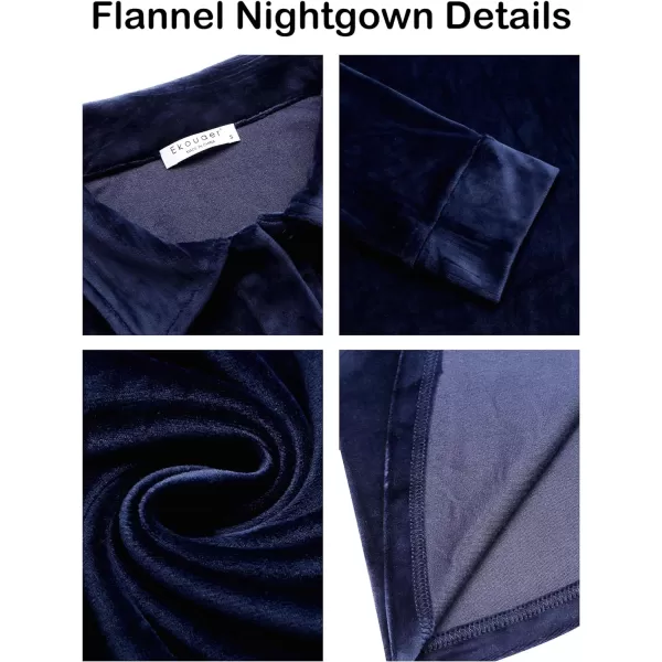 Ekouaer Women Flannel Nightgown Full Length Boyfriend Nightshirt Plaid Long Sleep Dress with Button Loungewear SXXLPurple Plaid