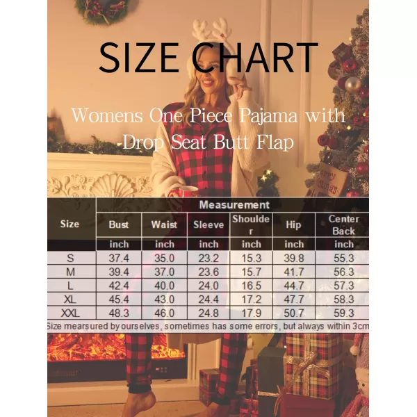 Ekouaer Womens Onesies Pajamas with Butt Flap Button Down Union Suit Thermal One Piece PajamasElk Christmas Tree