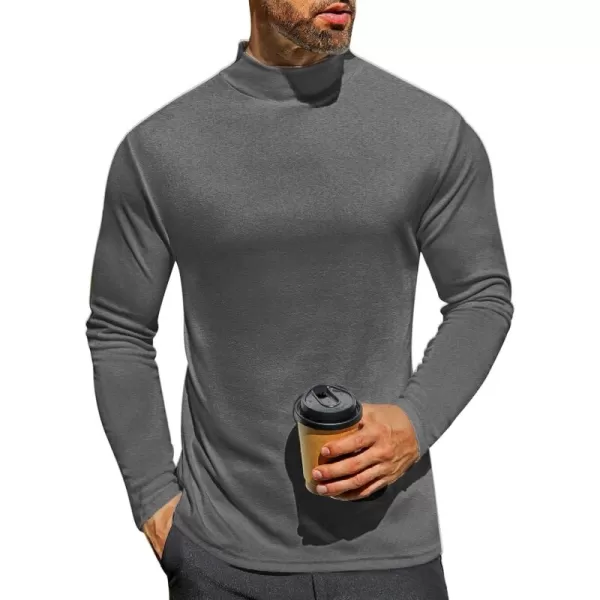 Ekouaer Mens Mock Turtleneck Long Sleeve Turtle Neck Shirts Lightweight Undershirt Thermal Pullover SweaterGray