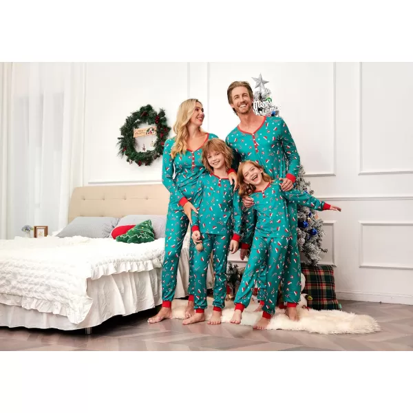 Ekouaer Matching Family Christmas Pajama Sets Womens Mens Kids Pjs Long Sleeve Sleepwear Holiday Lounge SetsKids Greenchristmas Hat