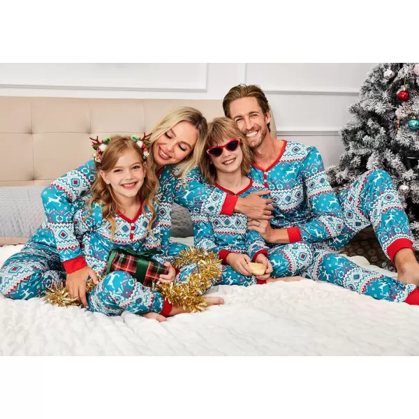 Ekouaer Matching Family Christmas Pajama Sets Womens Mens Kids Pjs Long Sleeve Sleepwear Holiday Lounge SetsKids Greenchristmas Print