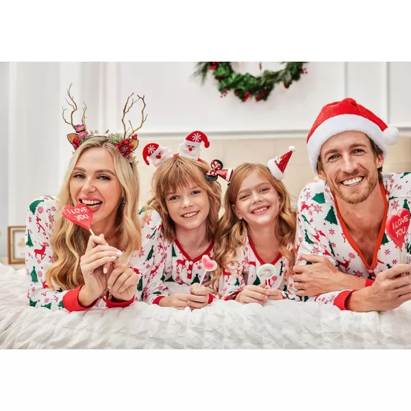 Ekouaer Matching Family Christmas Pajama Sets Womens Mens Kids Pjs Long Sleeve Sleepwear Holiday Lounge SetsKids Whitechristmas Deer