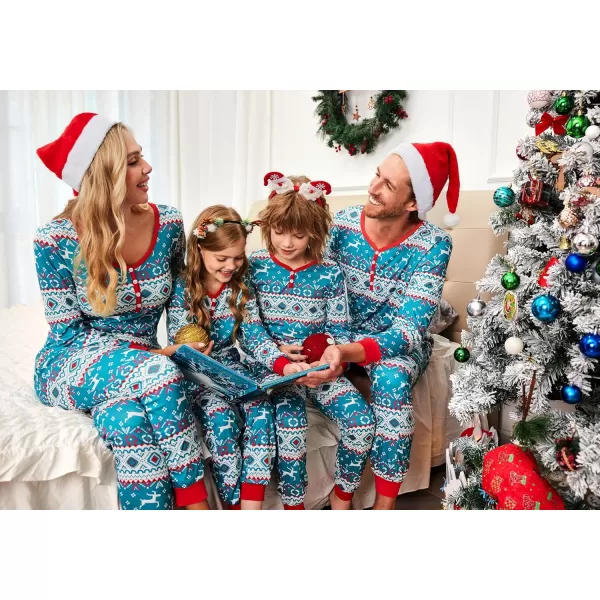 Ekouaer Matching Family Christmas Pajama Sets Womens Mens Kids Pjs Long Sleeve Sleepwear Holiday Lounge SetsWomen Greenchristmas Print