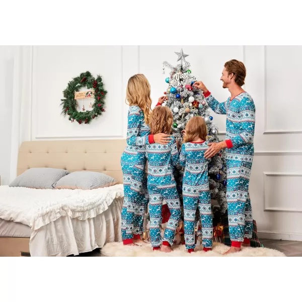 Ekouaer Matching Family Christmas Pajama Sets Womens Mens Kids Pjs Long Sleeve Sleepwear Holiday Lounge SetsWomen Greenchristmas Print