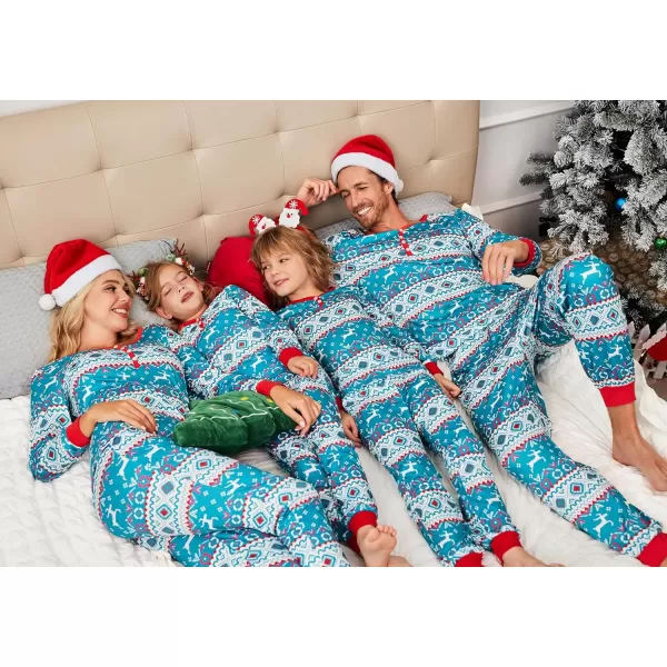 Ekouaer Matching Family Christmas Pajama Sets Womens Mens Kids Pjs Long Sleeve Sleepwear Holiday Lounge SetsWomen Greenchristmas Print