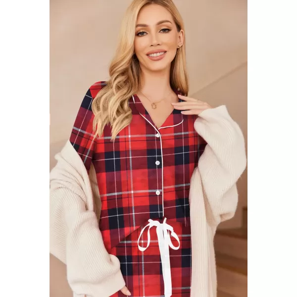 Ekouaer Womens Pajamas Long Sleeve Sleepwear Casual Button Down Loungewear Soft Pjs Set SXXLChristmas Plaid