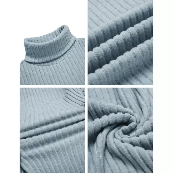 Ekouaer Men Turtleneck Shirts Lightweight Long Sleeve T Shirt Ribbed Thermal Tops Baselayer Pullover SXXLBlue