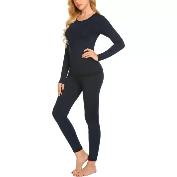 Ekouaer Womens Thermal Underwear Sets Long Johns Base Layer Lightweight Thermals 2 Pieces SetA  Navy Blue