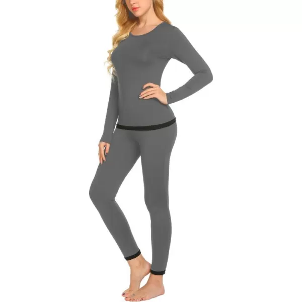 Ekouaer Womens Thermal Underwear Sets Long Johns Base Layer Lightweight Thermals 2 Pieces SetGrey