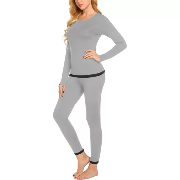 Ekouaer Womens Thermal Underwear Sets Long Johns Base Layer Lightweight Thermals 2 Pieces SetLight Grey