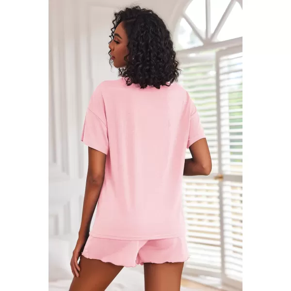 Ekouaer 2 Pack Womens Pajama Sets Short Sleeve Top with Shorts Soft Comfy Loungewear Sleepwear SXXLGp3tie Dye Pink Bluepink