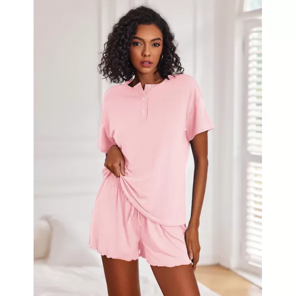 Ekouaer 2 Pack Womens Pajama Sets Short Sleeve Top with Shorts Soft Comfy Loungewear Sleepwear SXXLGp3tie Dye Pink Bluepink