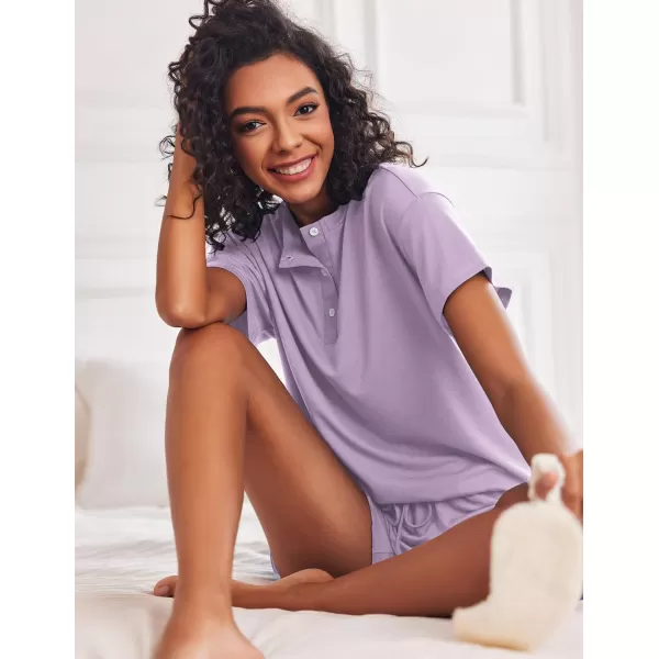 Ekouaer 2 Pack Womens Pajama Sets Short Sleeve Top with Shorts Soft Comfy Loungewear Sleepwear SXXLGp9tie Dye Blue Purplelight Purple