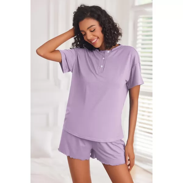 Ekouaer 2 Pack Womens Pajama Sets Short Sleeve Top with Shorts Soft Comfy Loungewear Sleepwear SXXLGp9tie Dye Blue Purplelight Purple