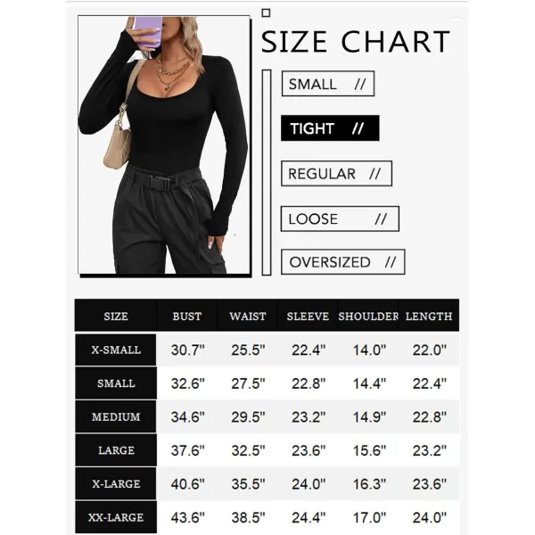 Ekouaer 2 Pack Womens Scoop Neck Tops Long Sleeve Slim Fit T Shirt Thermal Shirts Basic Tight Tee XSXXL2pcsblackblack