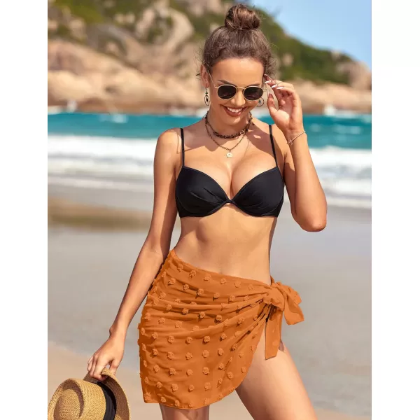 Ekouaer 2 Pcs Sarong Coverups for Women Beach Wrap Skirt Chiffon Swimsuit Coverup for Swimwear SXXLSblackorange