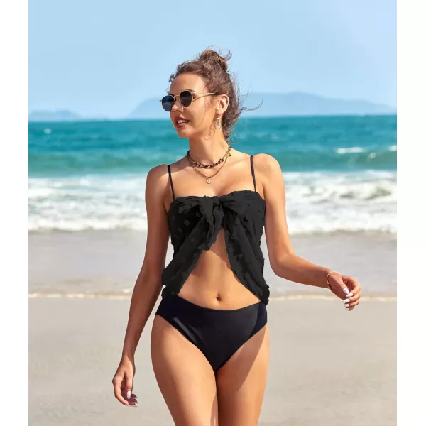 Ekouaer 2 Pcs Sarong Coverups for Women Beach Wrap Skirt Chiffon Swimsuit Coverup for Swimwear SXXLSblackred