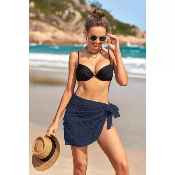 Ekouaer 2 Pcs Sarong Coverups for Women Beach Wrap Skirt Chiffon Swimsuit Coverup for Swimwear SXXLSnavywhite